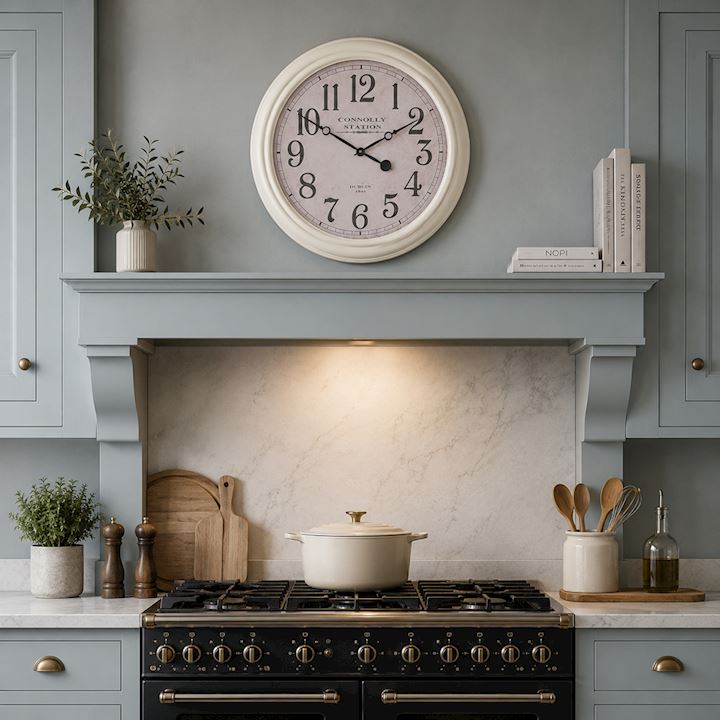 CREAM CONNOLLY STATION WALL CLOCK 63x63cm